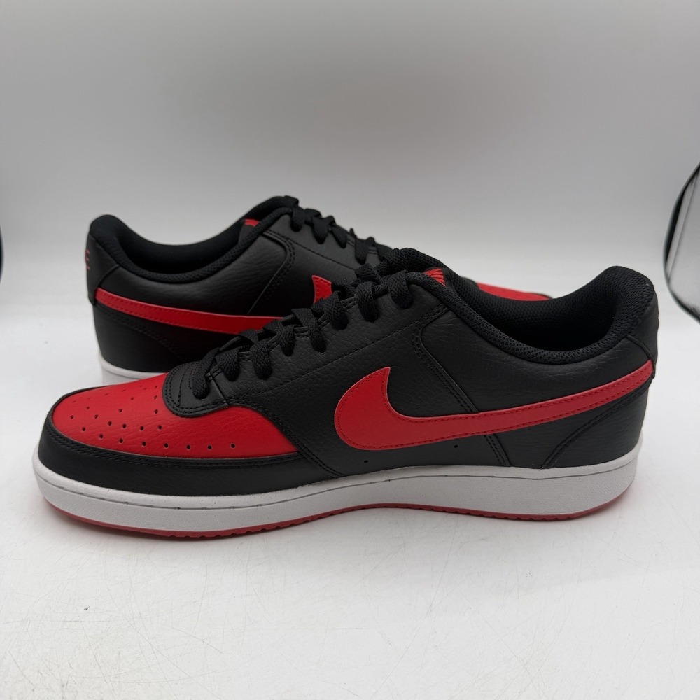 Nike Court Vision Low Next Nature NN Shoes Mens Sz 11.5 Black/Red FJ0685-010 - Picture 3 of 11